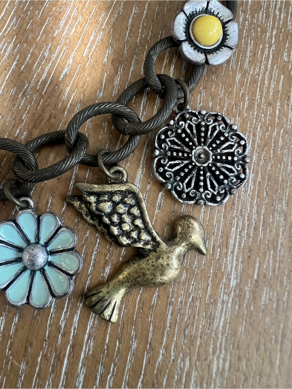 Lucky Brand Yellow and Turquoise Charm Necklace - Picture 4 of 6